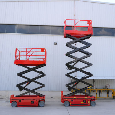 खरीदें 4 - 16m Self Propelled Electric Mobile Scissor Lift Hydraulic Lifting Platform ऑनलाइन निर्माण