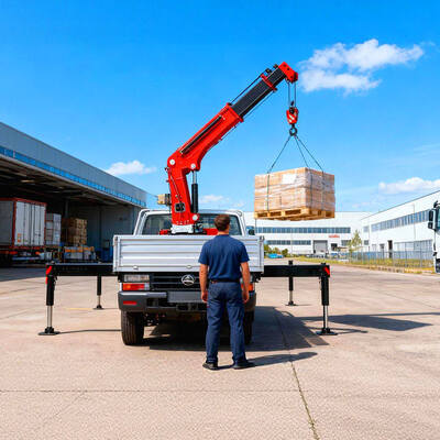 खरीदें मिनी पिकअपसाठी 4 टन स्मॉल फोल्डिंग बूम ट्रक माउंटेड क्रेन ऑनलाइन निर्माण