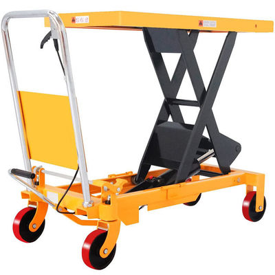 हाथ हाइड्रोलिक प्लेटफार्म लिफ्ट 1.3 मीटर ऊंचाई लिफ्टर ट्रॉली 500kg