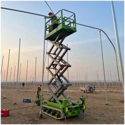 इलेक्ट्रिक ट्रैक किए गए कैंची लिफ्ट हवाई कार्य 8m 10m 450kg मोबाइल हाइड्रोलिक लिफ्ट